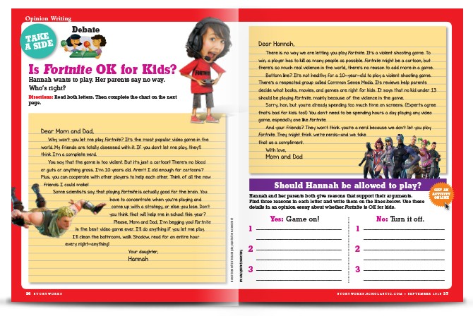 Fortnite Stories To Read Is Fornite Ok For Kids Persuasive Writing Scholastic Storyworks Magazine