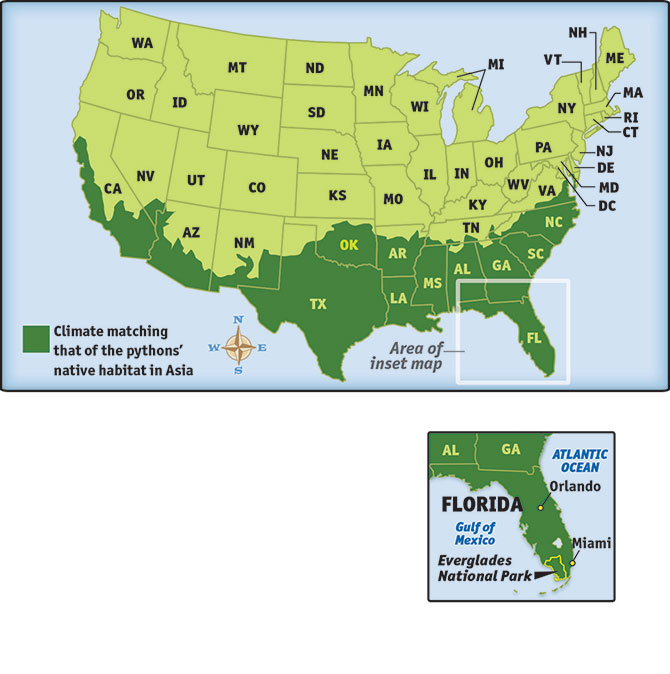 Map Of Burmese Pythons In Florida - Valley Zip Code Map