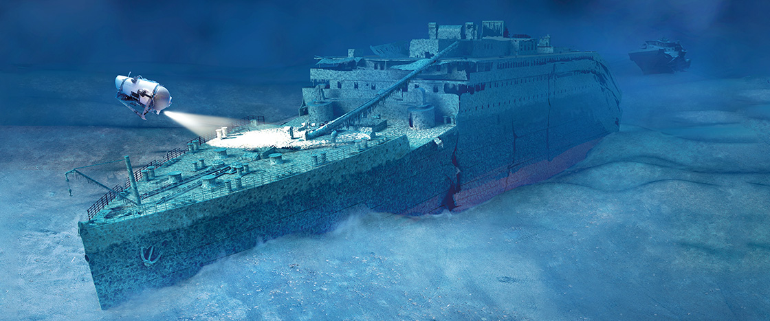 Image of the sunken Titanic ship