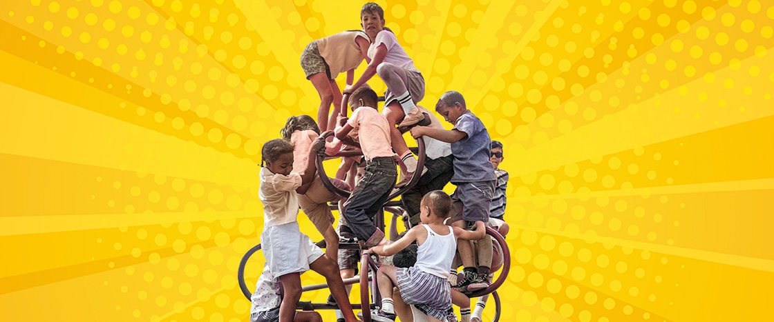 Image of children climbing on a playground