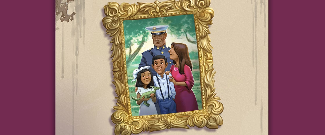 Illustration of a framed family photo
