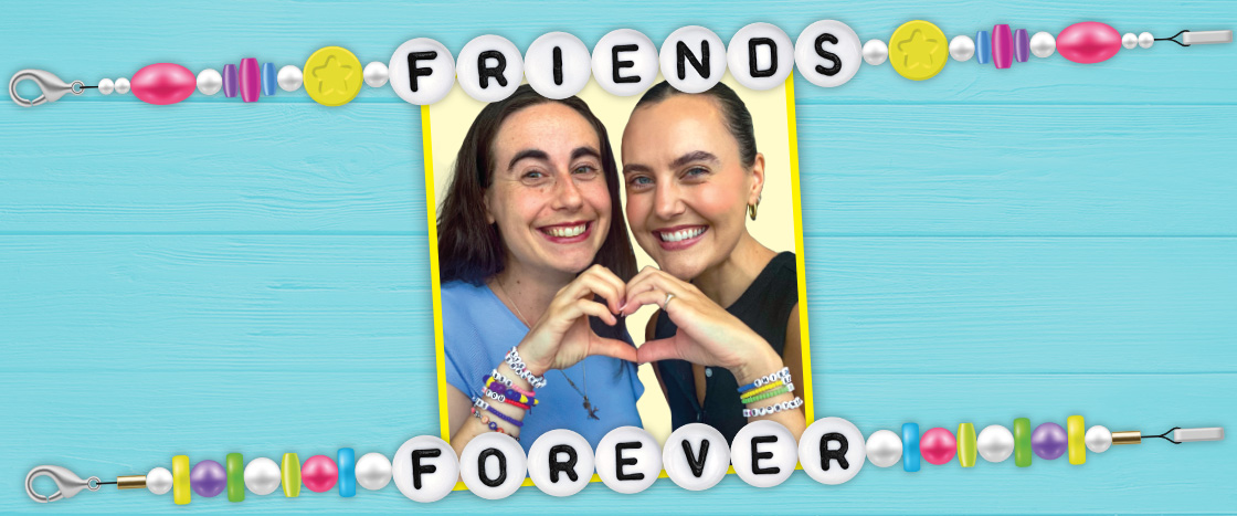 Image of friends with text, "Friendship Forever"