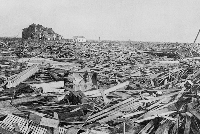 Debris after a hurricane