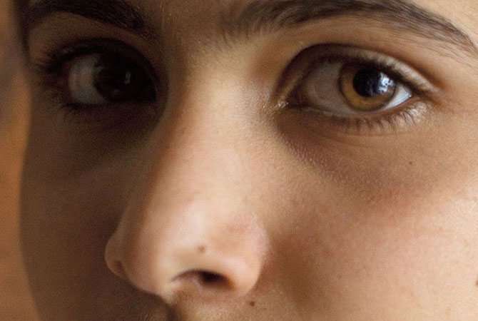 A close-up of girls eyes